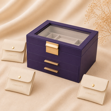 Three-Layer PU Window Jewelry Box