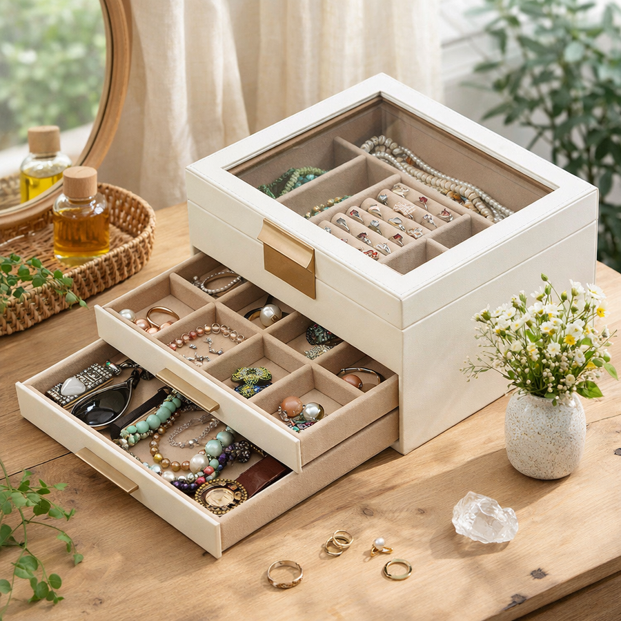 Compact Velvet Jewelry Case