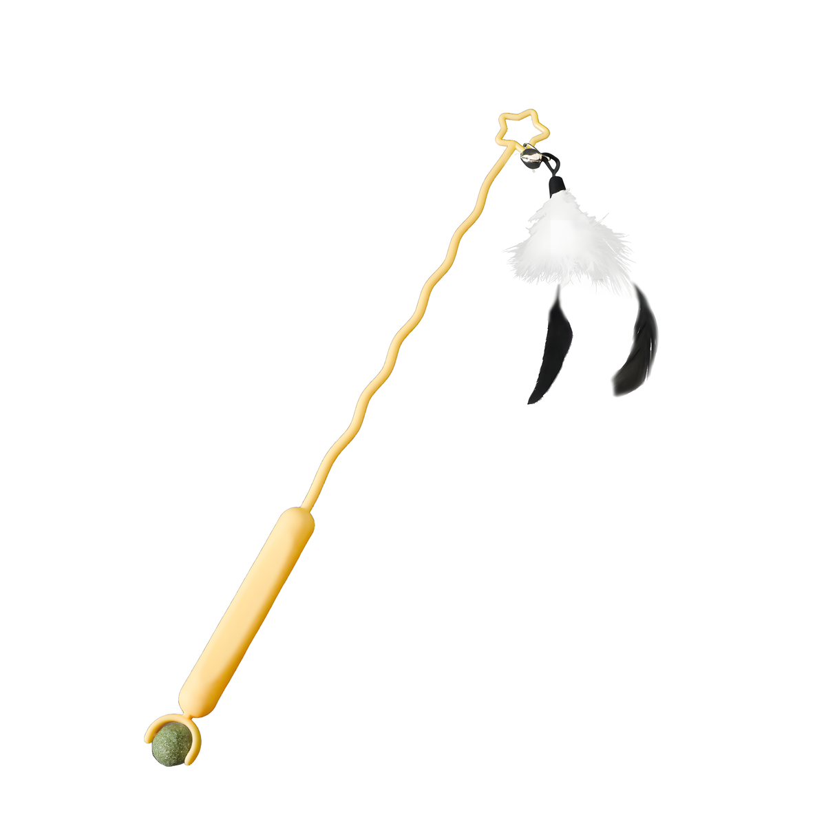 Pet supplies-Feather Tassel Long Rod Cat Teaser Wand