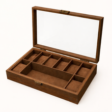 Wood-Grain Watch & Jewelry Display Case
