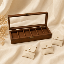 Wood-Grain Watch & Jewelry Display Case