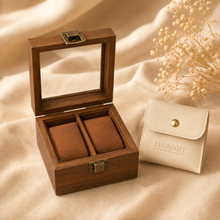 Wood-Grain Watch & Jewelry Display Case