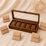 Wood-Grain Watch & Jewelry Display Case