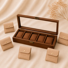 Wood-Grain Watch & Jewelry Display Case