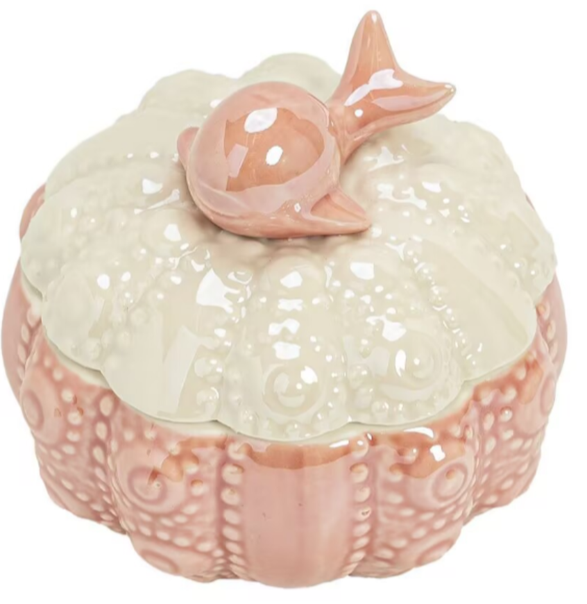 Ceramic Dolphin Jewelry Box - Ceramic Dolphin Jewelry Box - Ocean Style Storage Box - Tea Box