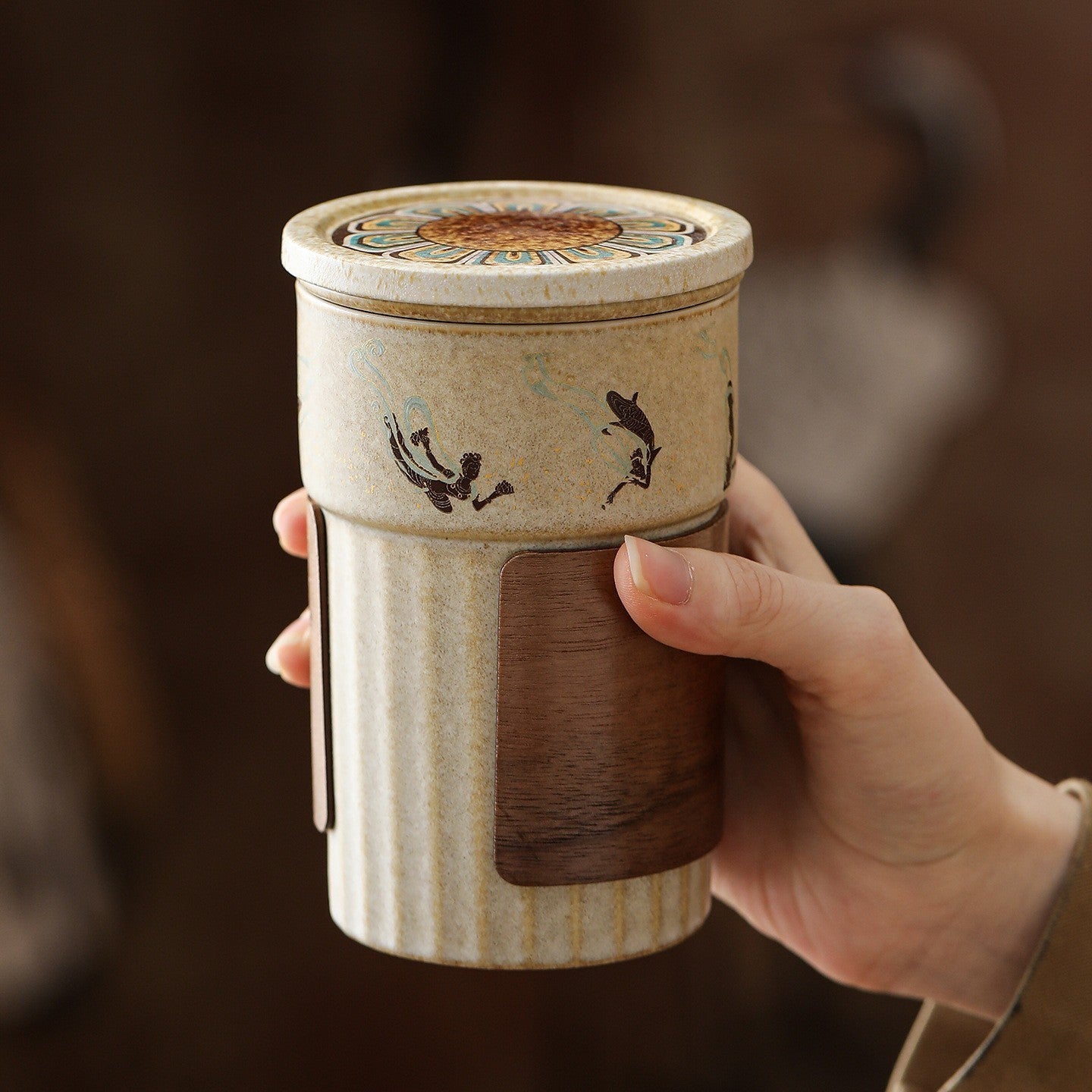 Heritage Portable Tea Cup Collection - Flying Apsaras · Cup Only