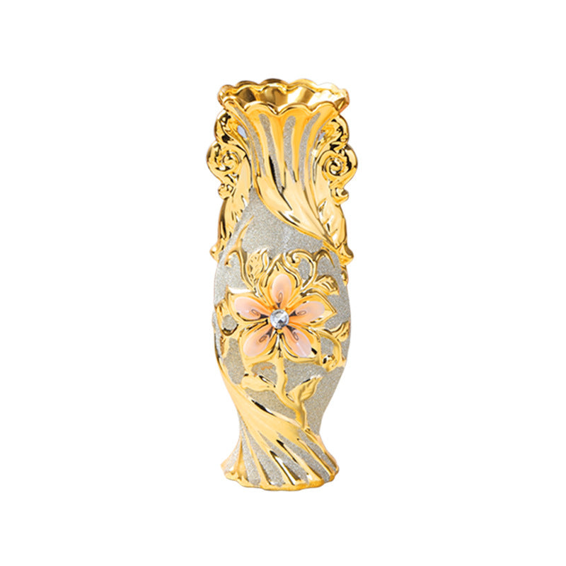 European Gold Ceramic Vase Collection - Gold · Design 05 · 30 cm