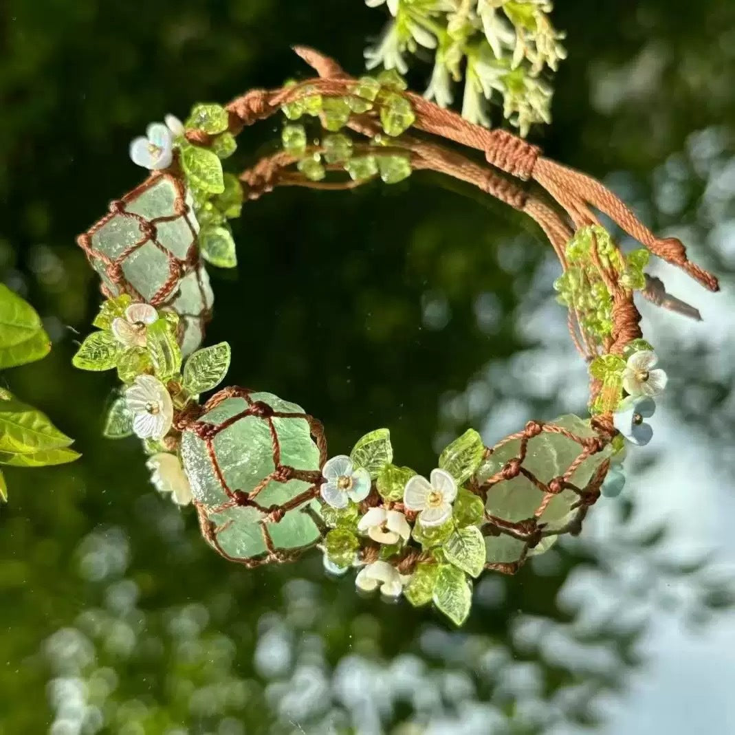 Monet Garden Woven Bracelet - Forest Bubbles