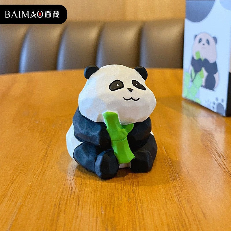 Panda Scholar Desktop Ornament - Bamboo Embrace Panda