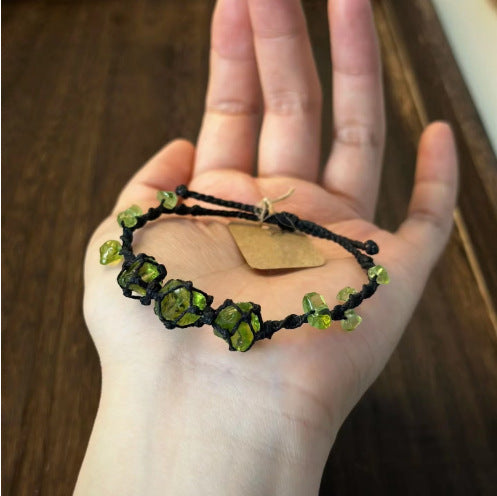 Monet Garden Woven Bracelet - Olive Green