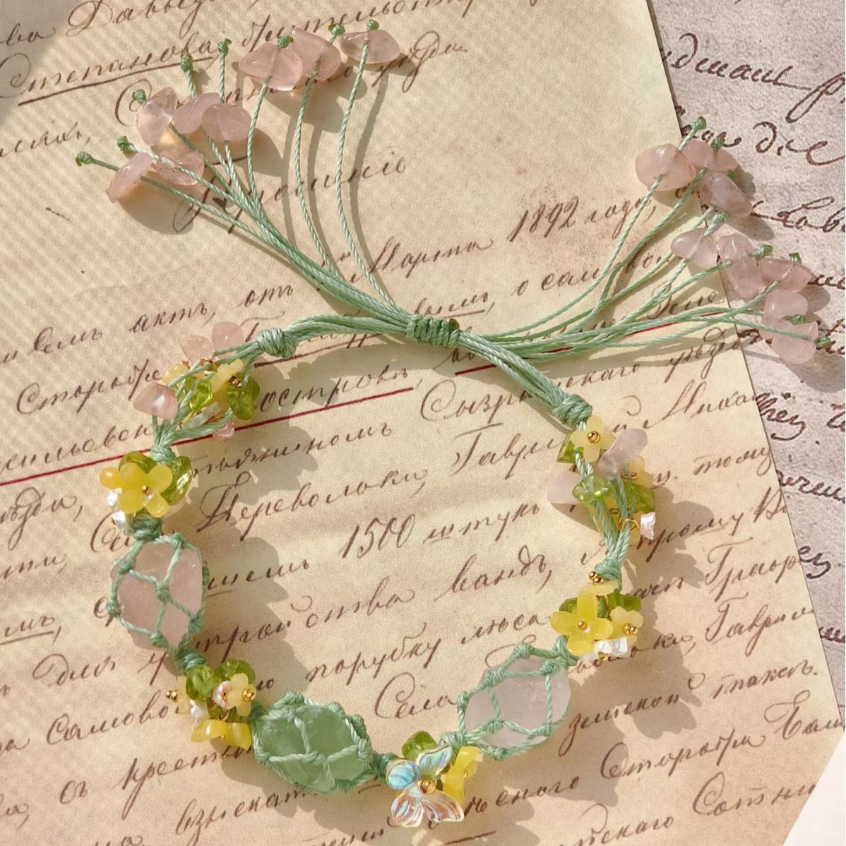 Monet Garden Woven Bracelet - Strolling Through the Garden