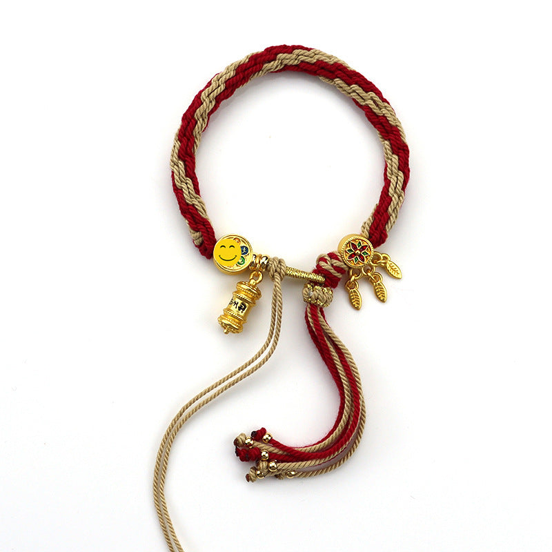 Thangka Gau Box Bracelet - Red Card Motif · Tibetan Reincarnation Bracelet