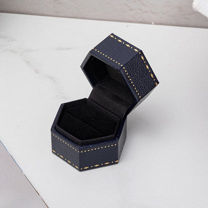 Hexagon Velvet Ring Box