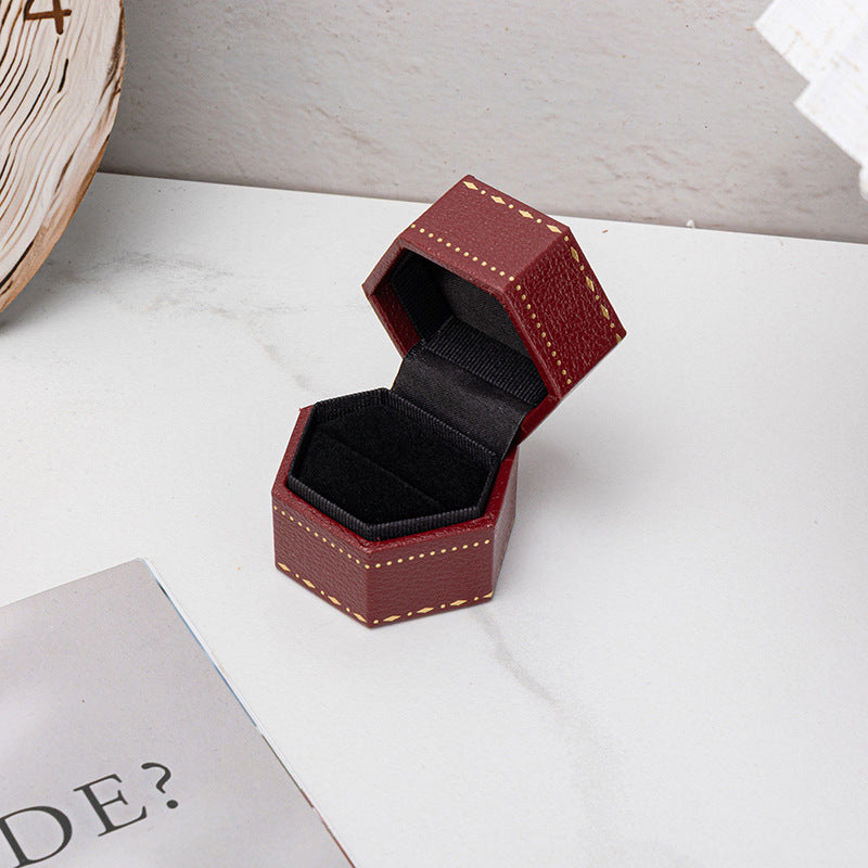 Hexagon Velvet Ring Box