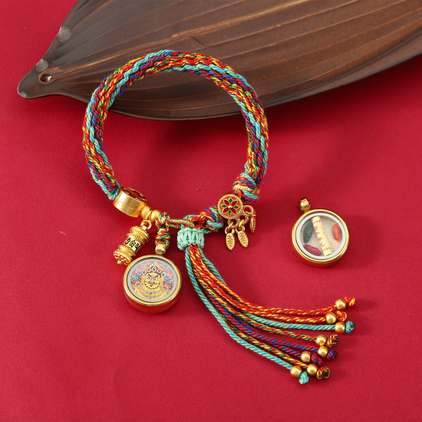 Thangka Gau Box Bracelet - Huang Cai · Design 02