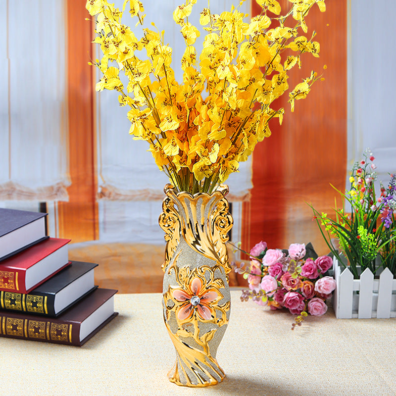 European Gold Ceramic Vase Collection - Gold · Design 04
