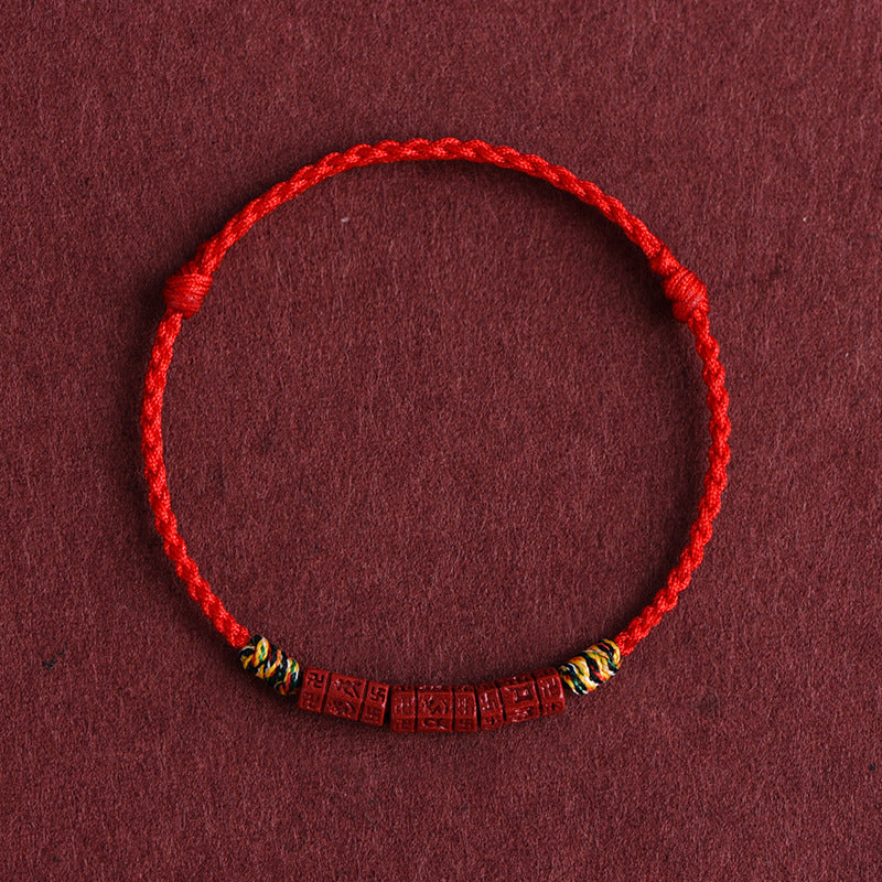 Six-Syllable Mantra Bracelet & Anklet - Bracelet - Women's - Red Rope