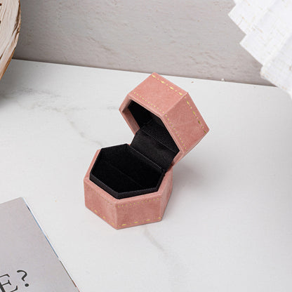 Hexagon Velvet Ring Box