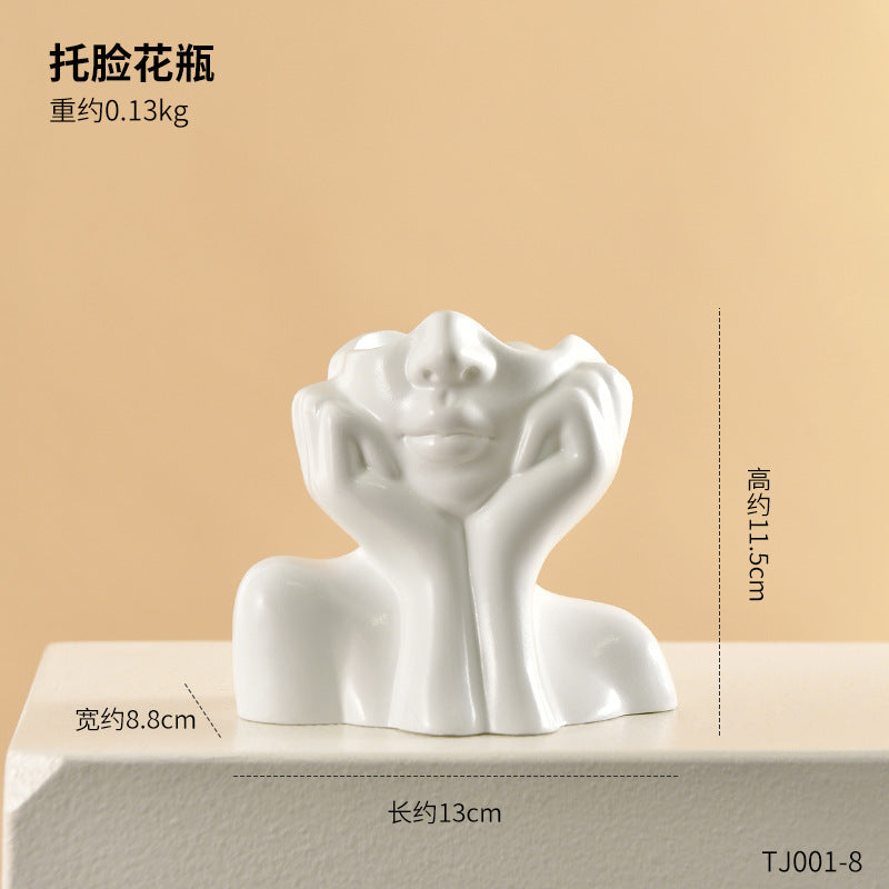 Nordic Face Vase - Face-Supporting Vase
