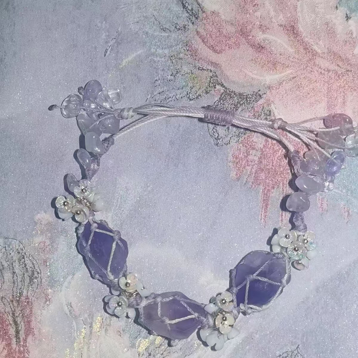 Monet Garden Woven Bracelet - Purple Ocean