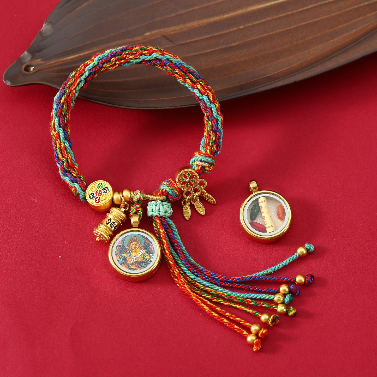 Thangka Gau Box Bracelet - Huang Cai · Design 01