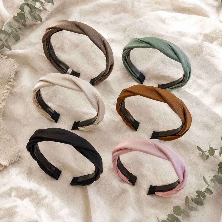 Satin Twist Padded Headband Color Set