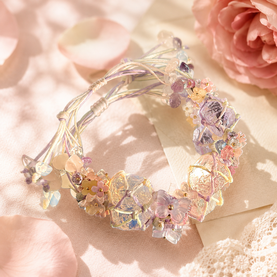 Pastel Crystal Floral Bracelet